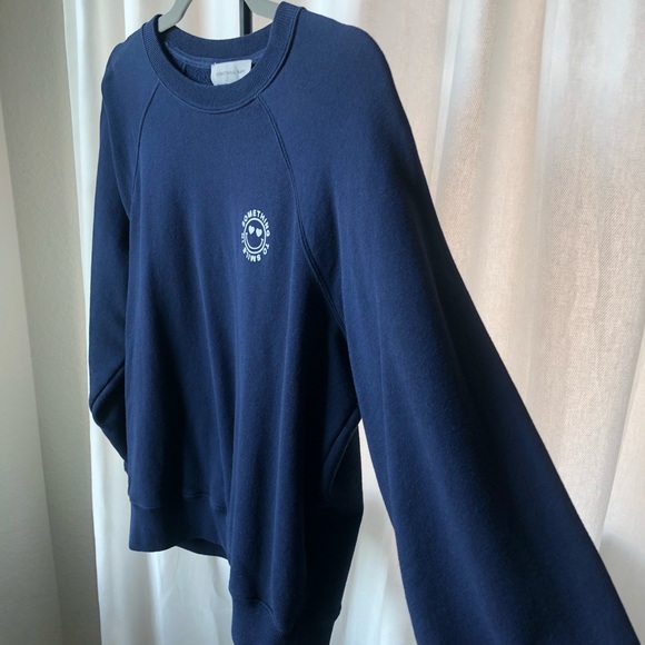 SOMETHING NAVY smiley face crewneck sweater - Picture 2 of 5